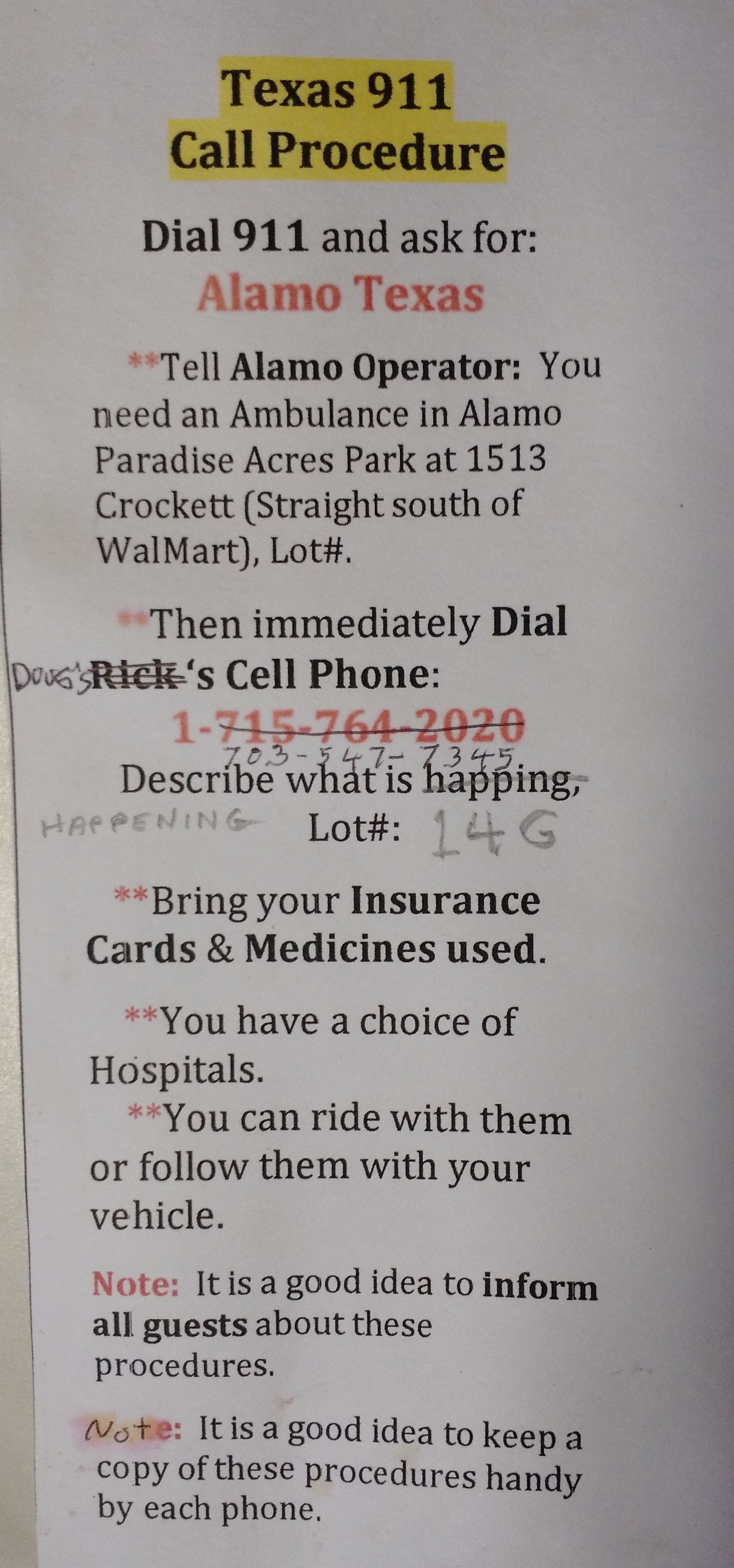 911 card